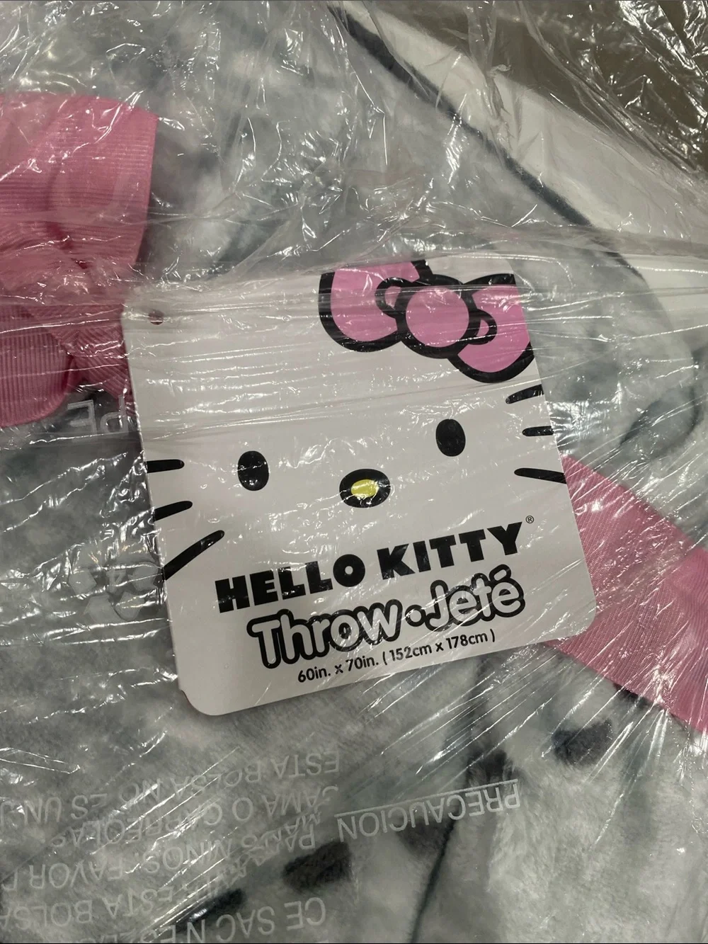 new hello kitty grey white black blanket throw 60 x 70
